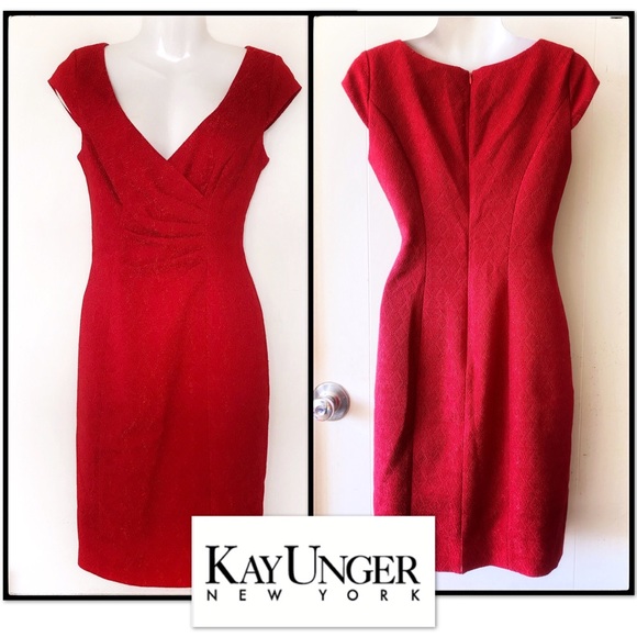 Kay Unger Dresses & Skirts - NWT Kay Unger Red Ruched Glamorous Dress